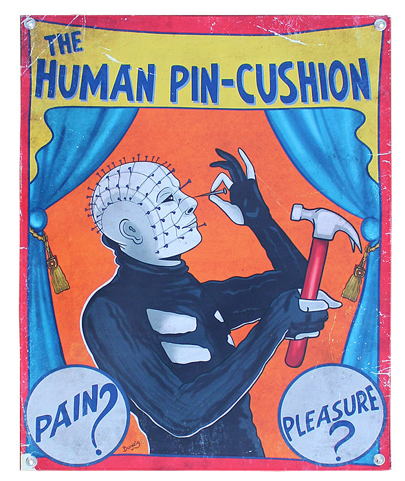 The Human Pin-Cushion Vinyl Banner